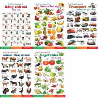 Bộ tranh treo tường nhiều màu cho bé