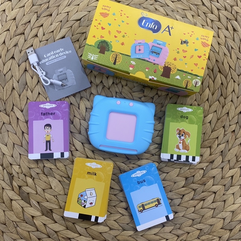 Đồ chơi máy dạy học dùng thẻ , máy đọc thẻ Tiếng Anh  màu xanh và màu hồng