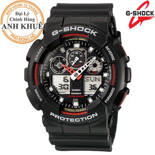 Đồng hồ nam dây nhựa G-SHOCK chính hãng Casio Anh Khuê GA-100-1A4DR