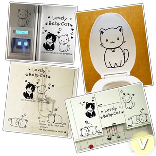 Decal dán tường Mèo xinh