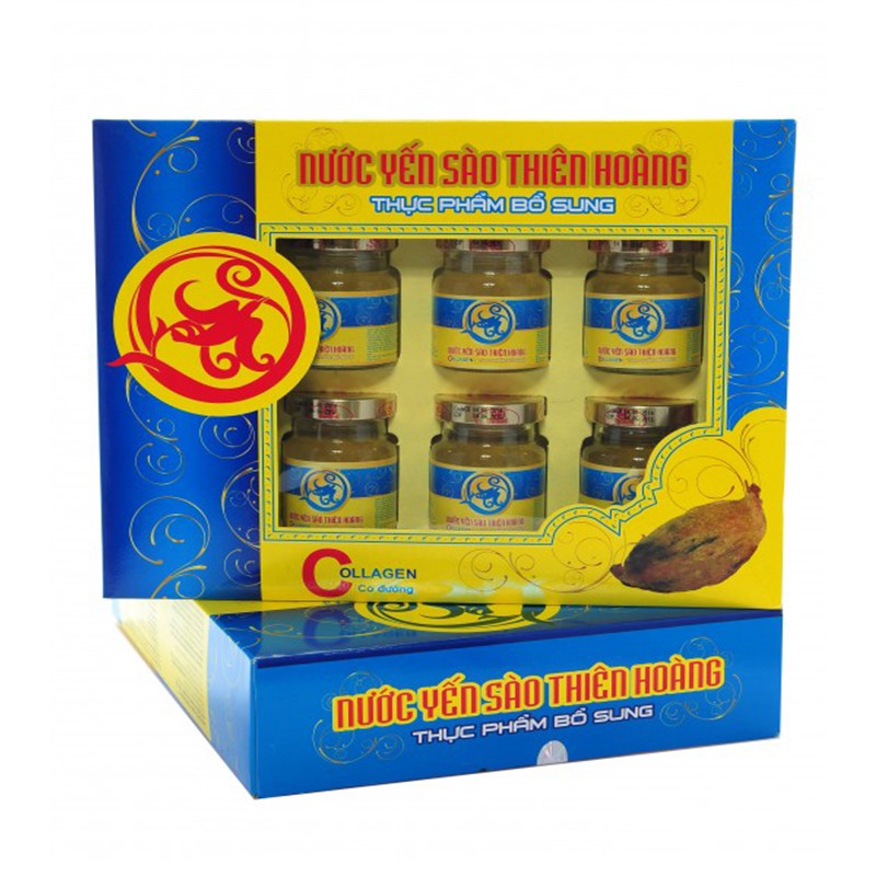 Nước Yến Thiên Hoàng 12% - 1 hộp 6 lọ x 70ml (Tặng túi xuân 2021)