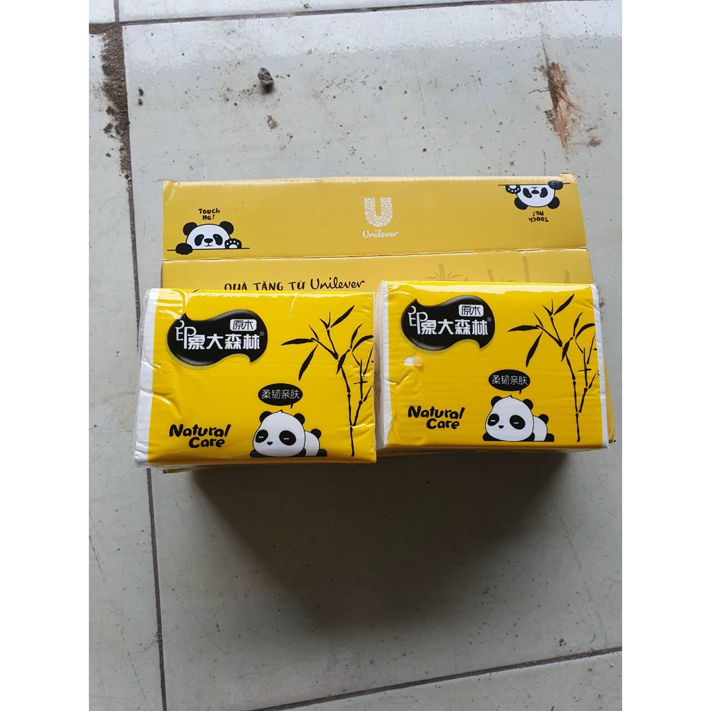 Hộp 3 gói giấy gấu trúc quà từ Unileve