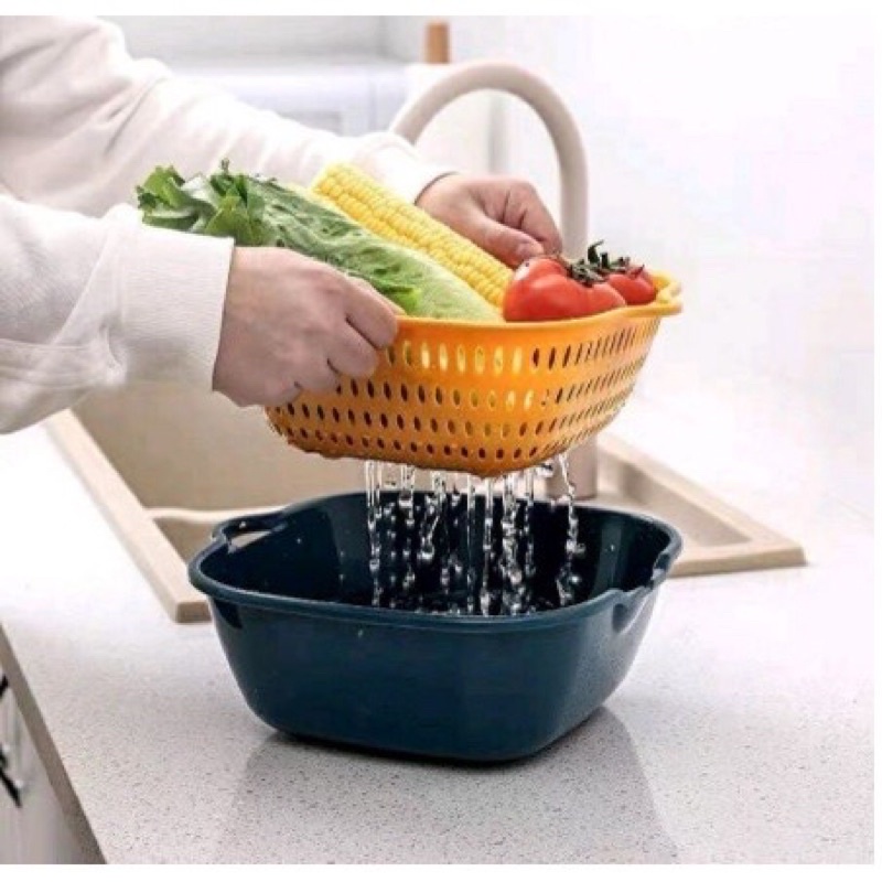 Bộ 3 rổ + 3 chậu Chất Liệu Nhựa Cao Cấp, Đựng Đồ Đa Năng
