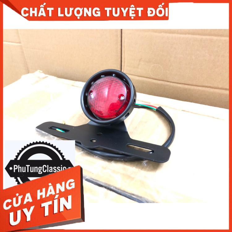 Đèn hậu độ Tổ Ong viền sắt có kèm pad biển số chất liệu thép sơn tĩnh điện