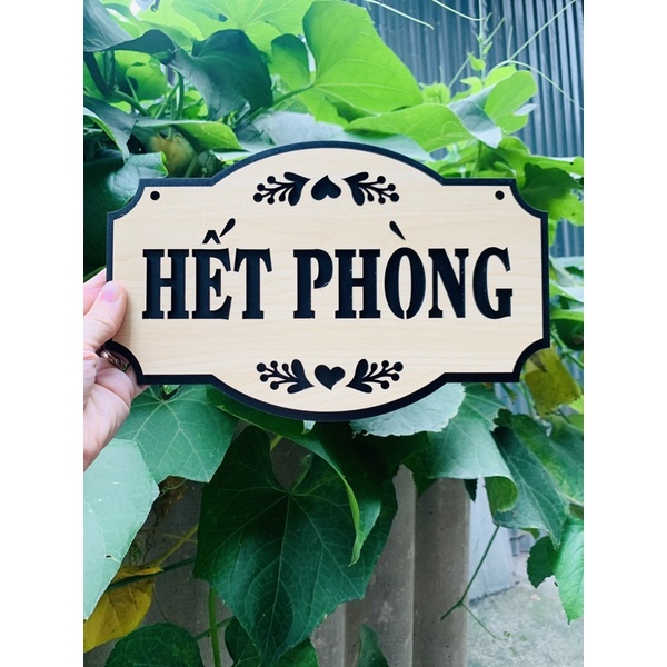 Bảng Gỗ Treo Cửa - Bảng Còn Phòng - Hết Phòng