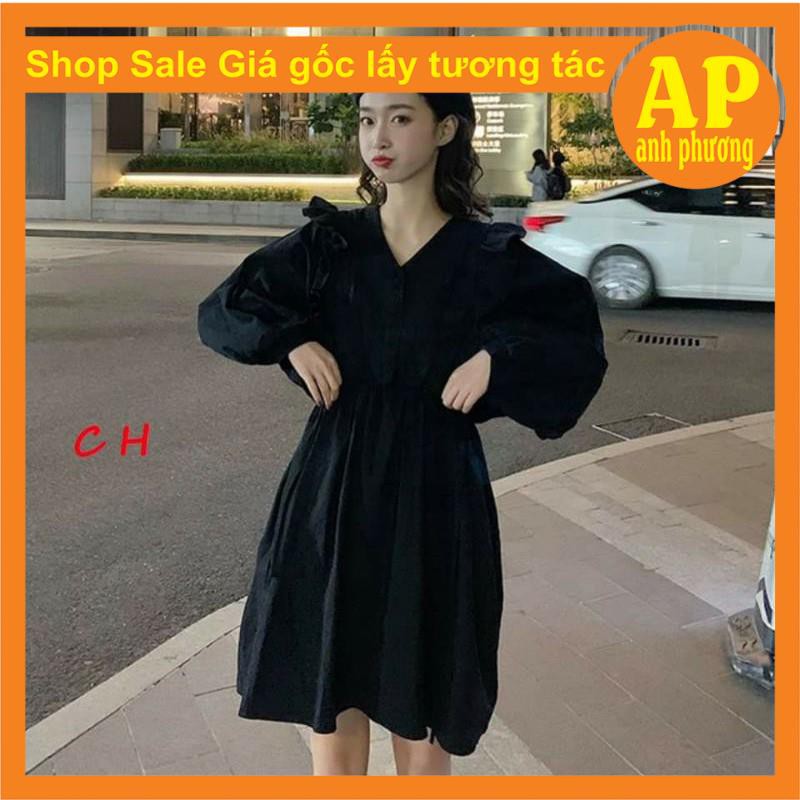 Váy Babydoll Trắng Đen tay bồng cánh dơi🦋 Đầm Nữ Tay Bồng Dáng Suông 🦋 Đầm nữ xòe | BigBuy360 - bigbuy360.vn