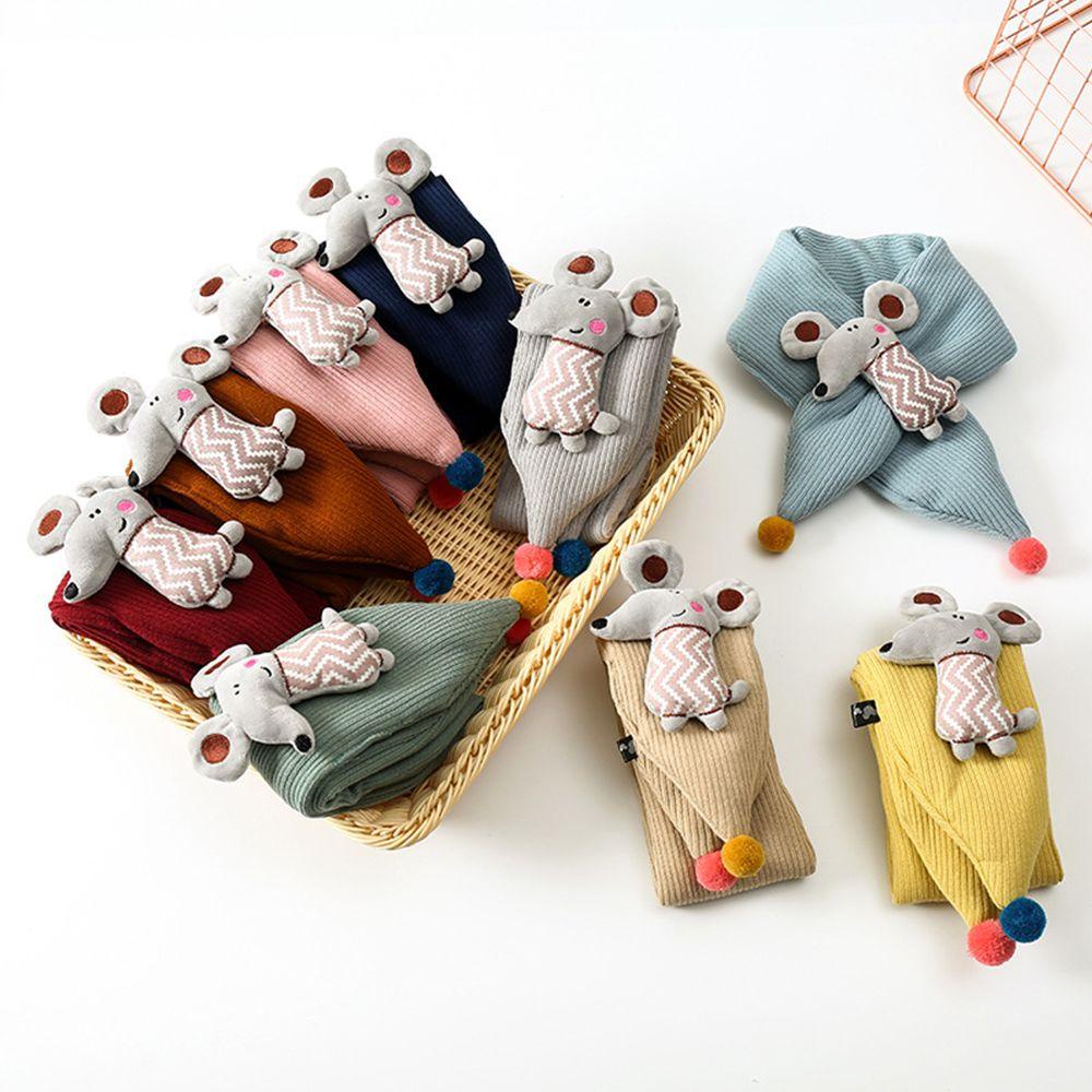 SUMU Khăn Choàng Dệt Kim In Hoạt Hình Thời Trang Thu Đông Ấm Áp