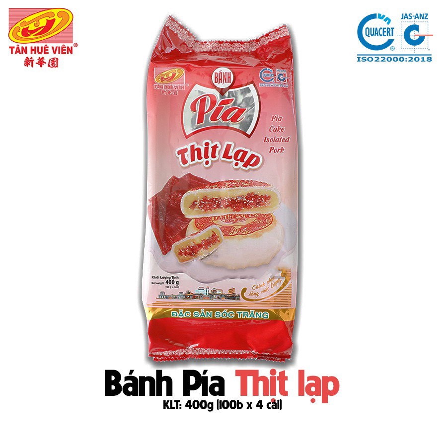 Bánh Pía Thịt Lạp Tân Huê Viên Túi 400g x 4 Cái