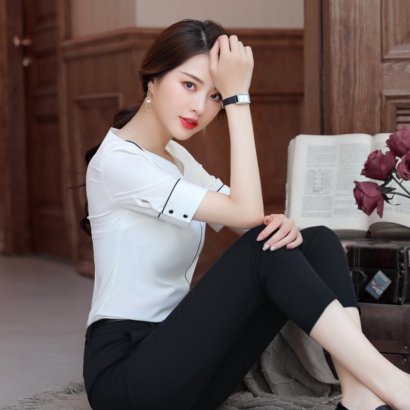 Áo Sơ Mi Nữ ❣️FREESHIP❣️ Áo Cổ Đáp Viền Đen SM176 - Hàng VNXK - Candy Fashion | BigBuy360 - bigbuy360.vn