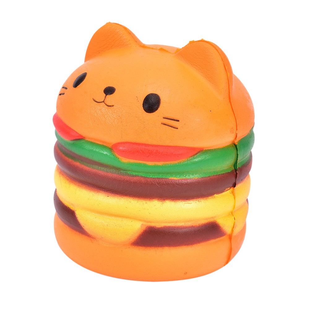 Đồ chơi xốp squishy giảm stress hình bánh hamburger mèo dễ thương cho bé