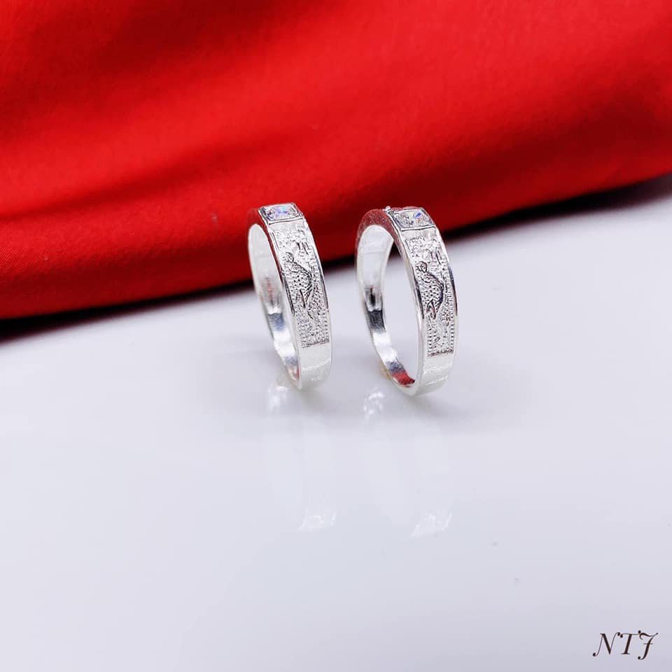 Nhẫn đôi nhẫn cặp tình yêu JQN mẫu mới chất liệu bạc chuẩn cực đẹp ms10