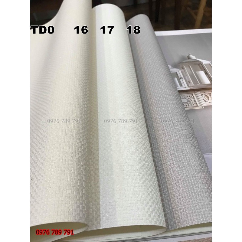 Giấy Dán Tường Phòng Ngủ Trơn Lụa Không Keo, Khổ 53cm Màu Vàng, Trắng Kem, Xanh Ghi,Be ODINX