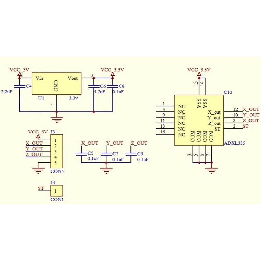 Module Cảm Biến Gia Tốc ADXL335 GY-61 3 Trục Analog Biến Năng Góc 3V-5V