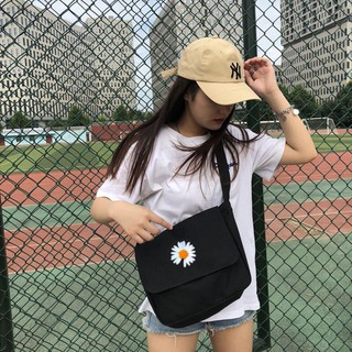Túi vải đeo chéo nữ đi chơi hoa cúc hot trend TX50