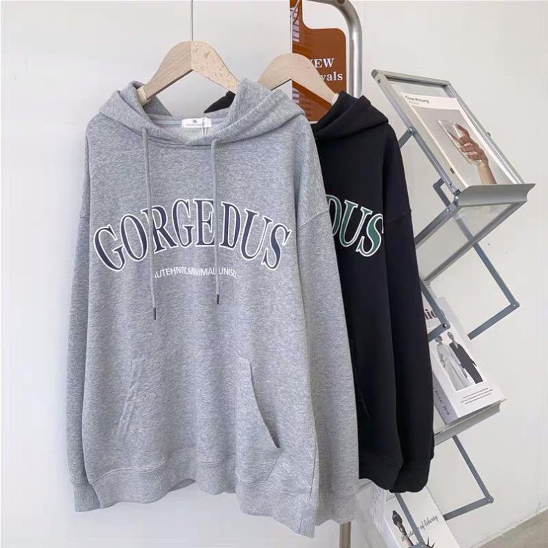 Khaocs Nỉ Hoodie Oversize Chống Nắng Chữ Arrl Unisex Dáng Rộng Mũ To Tay Bồng Uzzlang Basic