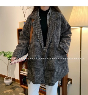 Áo khoác dạ caro dày dặn