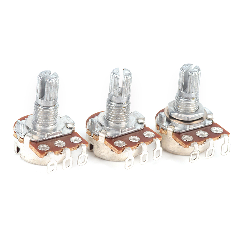 Newsmallbrains 3 pcs A250k Guitar Potentiometer Split Shaft Pots Audio Tone Switch Control NSB