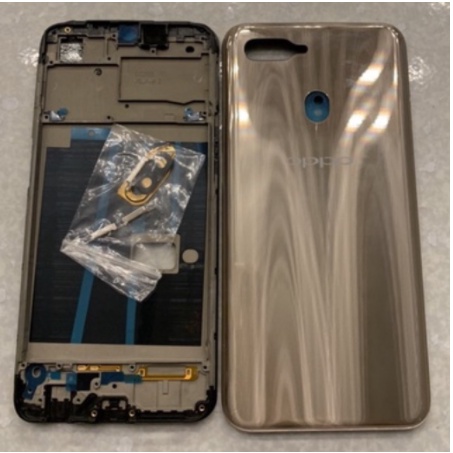 Bộ vỏ oppo A7 -zin gồm sườn ,lưng phím bấm, kính cam