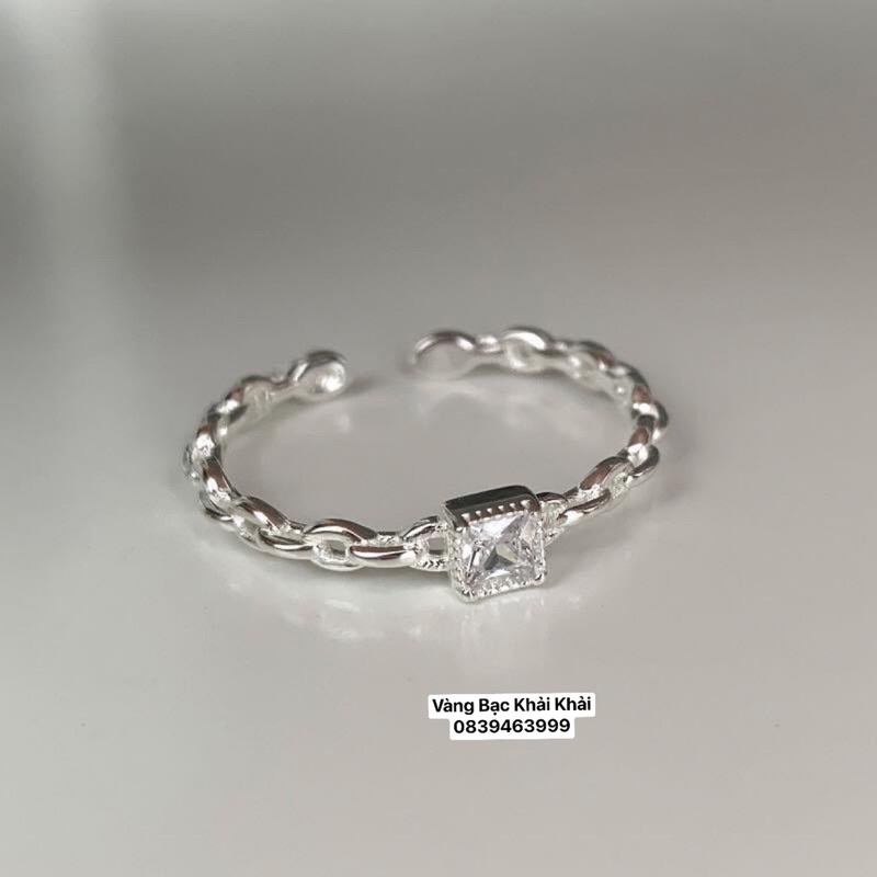 Nhẫn nữ bạc ta đính đá sán bóng sang chảnh - Vàng bạc Khải Khải