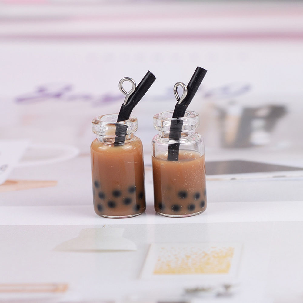 CHARMS Mặt vòng cổ Hình Ly Trà Sữa Xinh Xắn 28x10mm