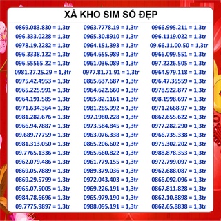 Sim Số Đẹp Sim Vip List 2, Sim Viettel Trả Trước, Giá Cực Rẻ, Hỗ Trợ Đăng Ký Chính Chủ