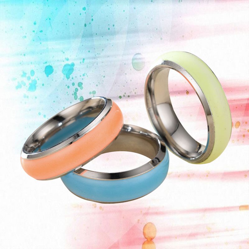 Nhẫn dạ quang bằng thép không gỉ cho nam # 5040
