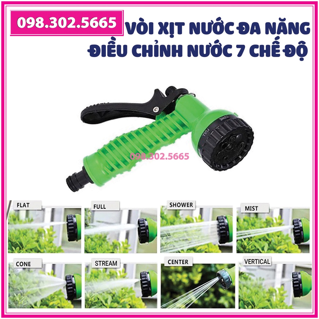 Vòi xịt nước, tưới cây đa năng điều chỉnh 7 chế độ tưới nước khác nhau