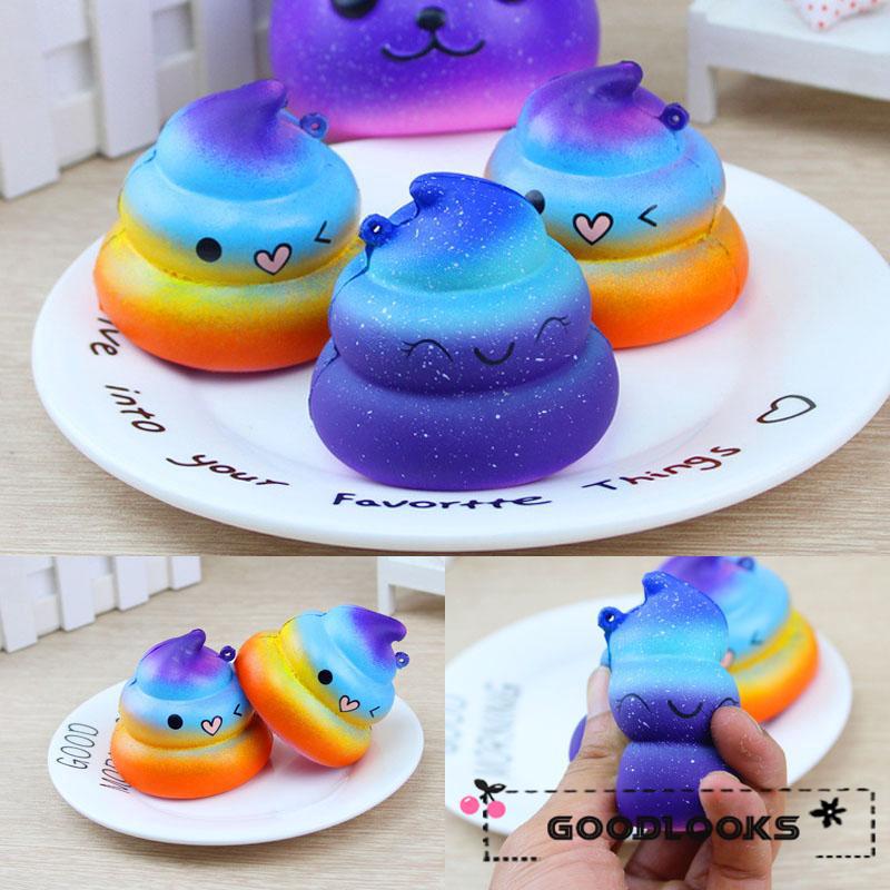 HGL♪Jumbo Colossal Squishy Rainbow Poo Scented Super Slow Rising Food Kid Toy