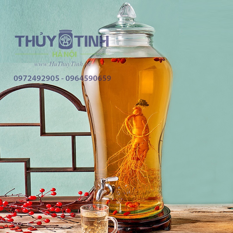 Bình thủy tinh ngâm rượu hình Sâm chân mây các thể tích 6 lít 10 lít 15 lít