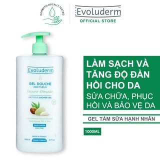 Gel tắm Evoluderm chiết xuất Sữa Hạnh Nhân và Bơ Hạt Mỡ 1000ml
