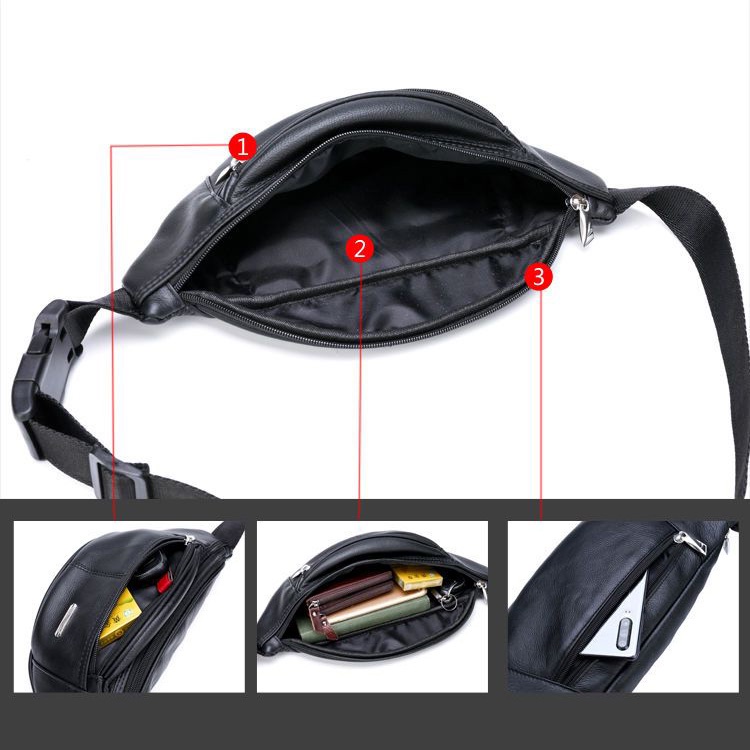 Túi Da Đeo Chéo Ngực Đa Năng Sức Chứa Lớn Thời Trang Cho Nam ko112