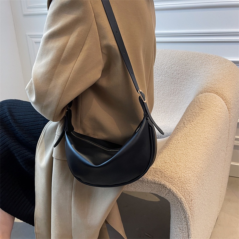 Túi đeo vai da mềm màu trơn phong cách retro Nhật Hàn thời trang mùa thu 2022