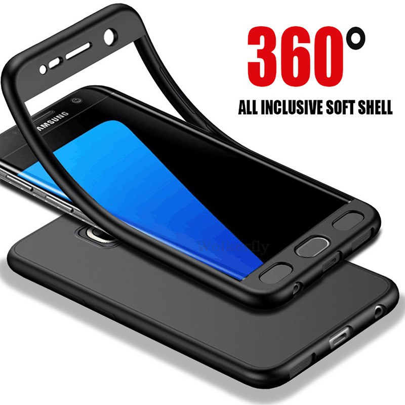 Ốp điện thoại silicon dẻo bảo vệ 360 độ cho Samsung S7 S7 Edge S8 S9 S10 Plus Note8 Note9 Note 10 Pro