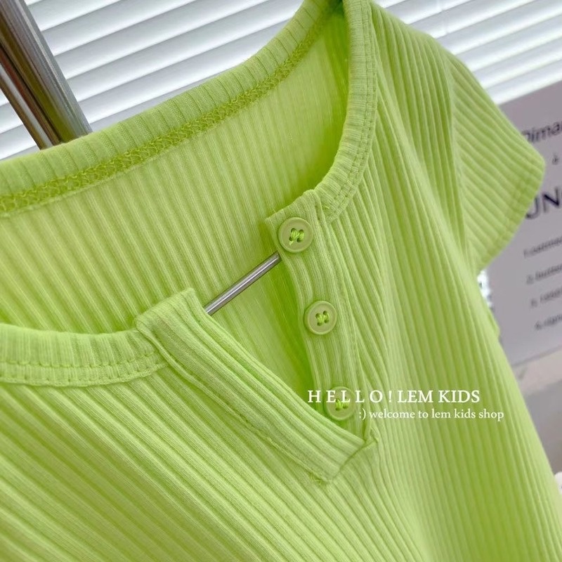 Áo thun cotton không tay thêu 2022 Mới phong cách Hàn Quốc Nhật Bản Cô gái thời trang mùa hè