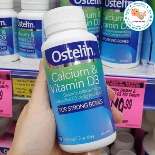 Canxi Bầu Ostelin Calcium & Vitamin D3 Ostelin, Úc Bổ Sung Vitamin D & Canxi (130 Viên) dành cho bà bầu