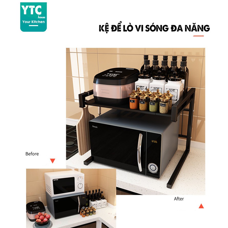 Kệ lò vi sóng, kệ nhà bếp tùy chỉnh khung inox (KLVS01)