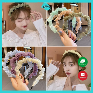 Băng Đô Cài Tóc ❤️FREESHIP❤️ Bờm Tóc Kiểu Nhún Bồng Hàn Quốc Dễ Thương - Băng Đô Tóc Phong Cách Hàn Quốc
