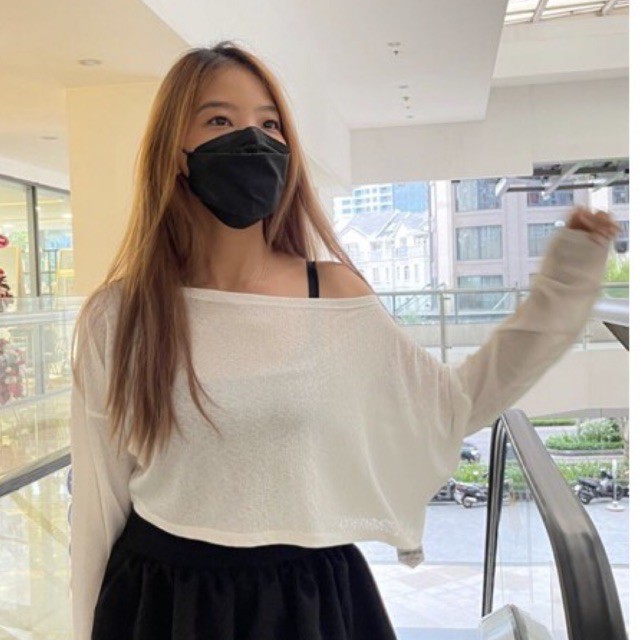 SP000897 Áo Trắng Seethru Xuyên Thấu- Tiệm Mềm Croptop