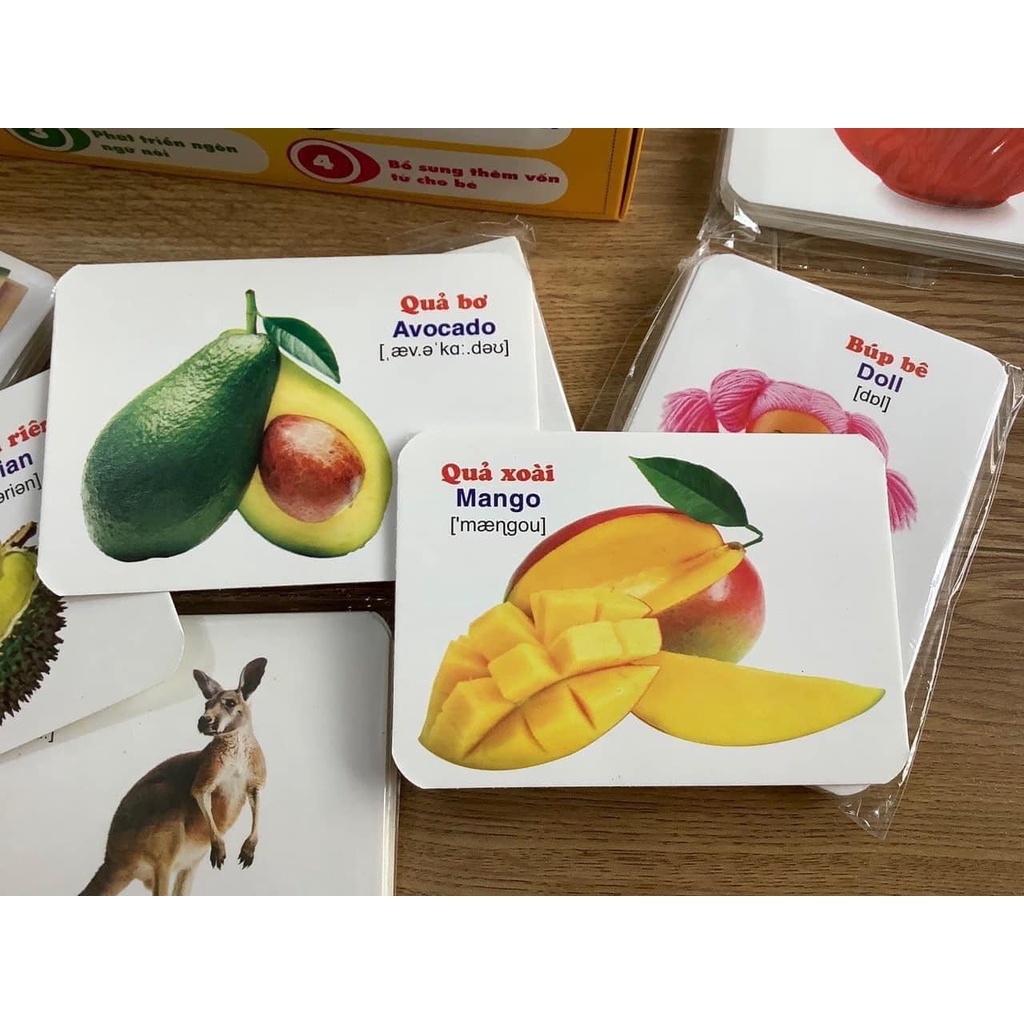 Bộ Thẻ Học Thông Minh Tiếng Anh - Tiếng Việt Có 16 chủ đề Với 416 Thẻ Cho Bé - LILA KIDS