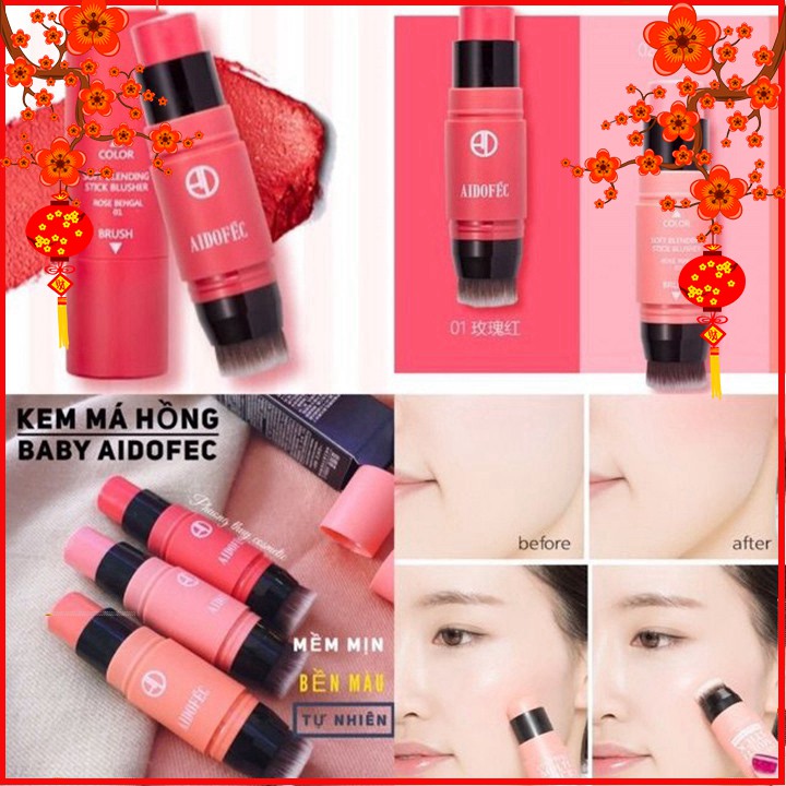 [Mã SRJULY1619 giảm 15K đơn 50K] [ SIÊU SALE ] PHẤN MÁ DẠNG THỎI AIDOFEC 3IN1 - BỀN MÀU TỰ NHIÊN NHƯ KHÔNG MAKE UP | BigBuy360 - bigbuy360.vn