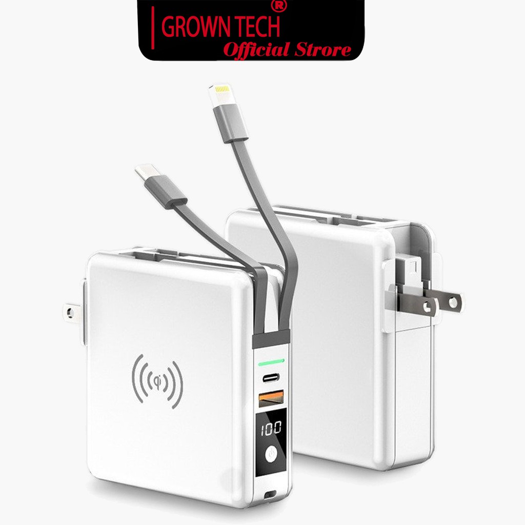 Sạc dự phòng không dây GrownTech 10000mah bảo hành 24 tháng