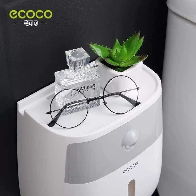 Hộp đựng Giấy Vệ Sinh ECOCO Cao cấp 2 tầng - Đa năng, Sang trọng, Tiện dụng không cần khoan tường DrbStore