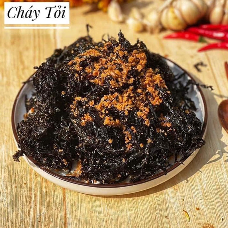 Rong biển cháy tỏi 200g ăn liền vị hấp dẫn, rong biển giòn rụm - Ăn vặt nhà Cốm