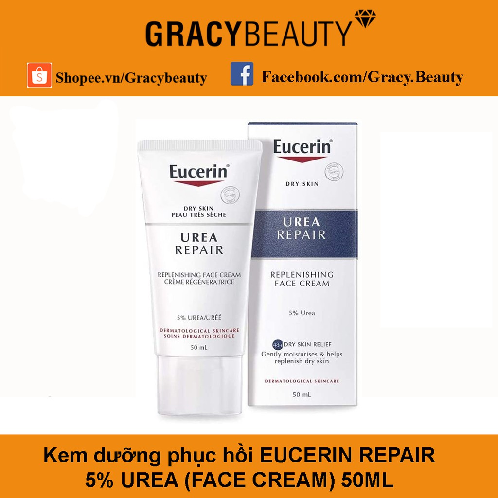 Kem dưỡng phục hồi Eucerin Dry Skin Face Cream Urea Repair 5% 50ml