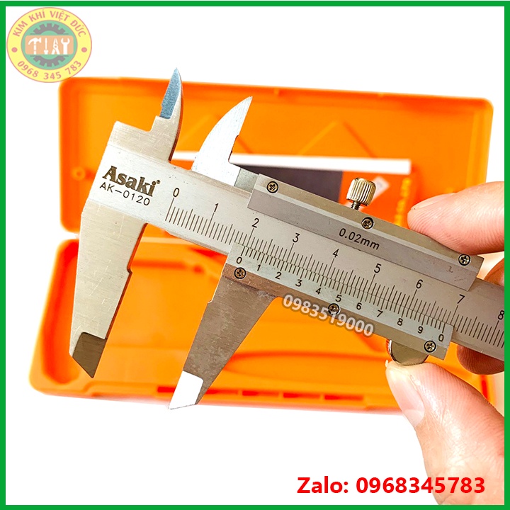 Thước cặp cơ khí Inox 0-150mm Asaki AK-0120, độ chính xác cao, Thước kẹp cơ Asaki