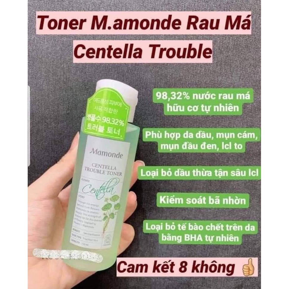 Toner/Nước Hoa Hồng Mamonde Hoa hồng/Rau Má/Diếp Cá