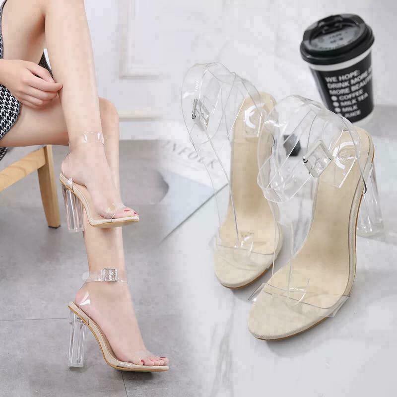 DÉP SANDAL CAO GÓT QUAI TRONG TRẮNG RẺ VÔ ĐỊCH, TJTCOI4