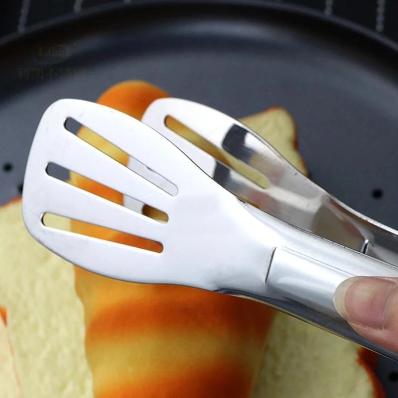 Kẹp gắp thức ăn bánh nướng thép không gỉ ba dải lỗ thép không gỉ đa năng tiện lợi