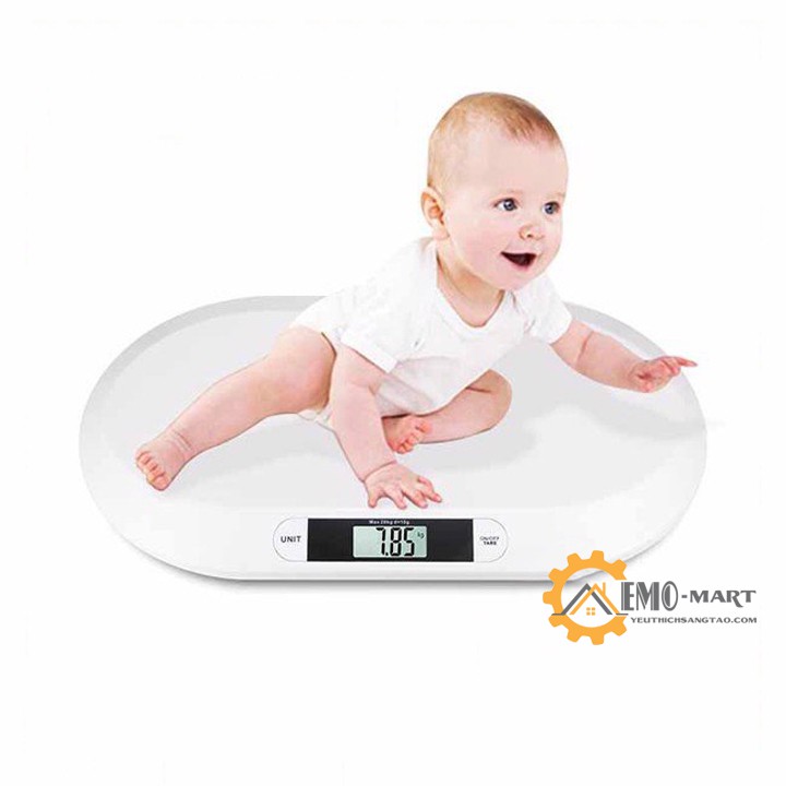 Cân điện tử cho bé sơ sinh BABY SCALE ⚡️𝗕𝗛 𝟭𝟮 𝗧𝗛𝗔́𝗡𝗚⚡️ Tải trọng tối đa 20kg - Độ chính xác 10g - Nhựa ABS an toàn