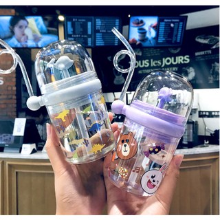 Bình nước cá heo 250ml cho học sinh tiểu học và bình hình con heo cho bé tập uống 350ml